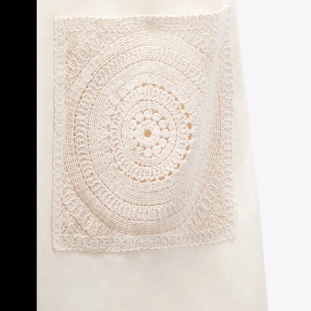 Zara  Limited Addition Crochet Pocket Maxi Linen Skirt - Picture 11 of 13
